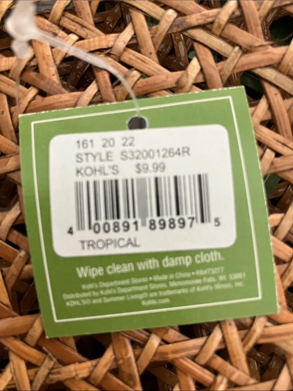 NWT SUMMER LIVING Natural Woven Rattan Charger Plates, Set of 6